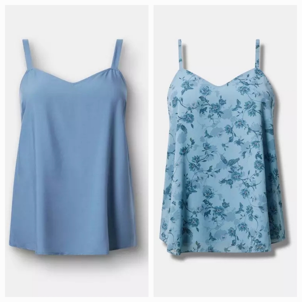 Two New Torrid Sophie Chiffon Swing Camis, 2X